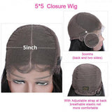 GS Virgin Hair 5x5 Transparent Lace Closure Wigs Body Wave Wig Natural Black Human Hair Wigs For Women Cabello Series
