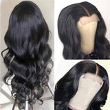 GS Virgin Hair Body Wave Frontal Wig Pre Plucked 4X4 HD Closure Wig Body Wave Lace Front Wig  Hd Lace Wig Peruvian Hair