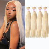 GS Virgin Hair 613 Blonde Virgin Hair Straight 4 Bundles Honey Blonde Straight Hair Cabello Series