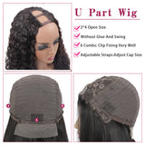 GS Virgin Hair 150% Density Move Wave U Part Hair Wig‎ Natural Color Brazilian Human Hair U part Wigs For Women Cabello Series