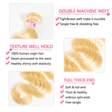 GS Virgin Hair Color 613 5*5 Lace Closures Body Wave And 3 Bundles Blonde Brazilian Body Wave Hair Bundles
