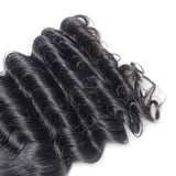 GS Virgin Hair Malaysian Loose Wave 4 Bundles with 5X5 Transparent lace Closure Natural Black