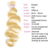 GS Virgin Hair Indian 3PCS 613 Blonde Virgin Human Hair Bundles Body Wave Hair Cabello series