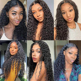GS Virgin Hair 4X4 Transparent Water Wave Lace Front Human Hair Wigs  Brazilian 150% Density Wig