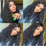 GS Virgin Hair 4X4 Transparent Water Wave Lace Front Human Hair Wigs  Brazilian 150% Density Wig