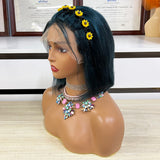 GS Virgin Hair Bob Straight Human Hair Color 13x4 Front Lace Wig Pink Purple Orange Blue Green