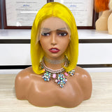 GS Virgin Hair 13X4 lace bob wigs,Brazilian human hair Red/Yellow/Purple/613 lace front wigs