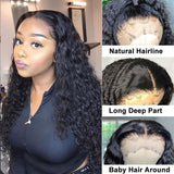 GS Virgin Hair 5X5 HD Deep Wave / Move Wave Lace Frontal Wig Pre Plucked Human Hair Wigs For Women With Baby Hair