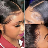 GS Virgin Hair Body Wave Frontal Wig Pre Plucked 4X4 HD Closure Wig Body Wave Lace Front Wig  Hd Lace Wig Peruvian Hair
