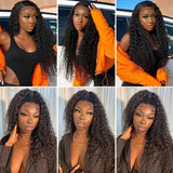 GS Virgin Hair 13x4 Transparent Lace Frontal Wig Water Wave Lace Front Human Hair Wigs Pre Plucked Hairline Brazilian Curly Human Hair Wigs