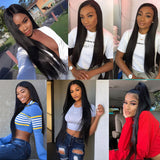 GS Virgin Hair Straight  Frontal Wig  4X4  Transparent Closure Wig Straight Lace Front Wig Brazilian Hair Cabello series