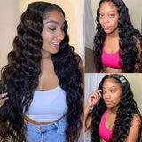 GS Virgin Hair Deep Wave Frontal Wig 4X4 Lace Front Human Hair Wigs For Women  Brazilian Curly Human Hair