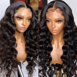 GS Virgin Hair 13x4 Lace Frontal Wig Transparent Glueless Loose Wave Human Hair Wigs  Brazilian Virgin Natual Color
