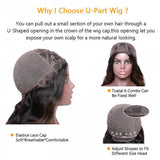 GS Virgin Hair U Part Human Hair Wigs Brazilian Virgin Straight 150 Density Glueless Middle Part Wig  Natural Color Cabello Series