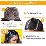 GS Virgin Hair 150% Density Body Wave Natural Color Brazilian Hair U Part Women's Wig