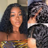 GS Virgin Hair Short Water Bob Wig 13x4 Lace Closure Wig Women's Real Hair