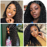 GS Virgin Hair Deep Wave 4 Bundles with 4x4 Free Part HD Lace Closure Natural Black