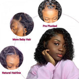 GS Virgin Hair Short Deep Curly Bob 13X4 Lace Front Human Hair Wig