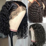 GS Virgin Hair Short Deep Curly Bob 13X4 Lace Front Human Hair Wig