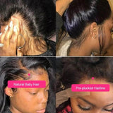 GS Virgin Hair Short Straight Lace Frontal Bob Wig With Baby Hairs Along The Hairline 100% Human Hair Without Bangs