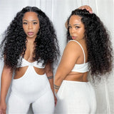 Gs Virgin Hair Cabello Series Black Deep Wave  150 Density 13x4 HD Lace Front Human Hair Wigs With Baby Hair