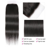 GS Virgin Hair 4x4 5x5 HD Free Part Closure Straight Hair Deep Parting  Lace Closure Cabello Series