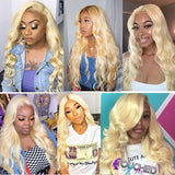 GS Virgin Hair Color 613 5*5 Lace Closures Body Wave And 3 Bundles Blonde Brazilian Body Wave Hair Bundles