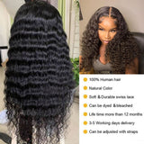 GS Virgin Hair  Deep Curly Human Hair 13x4 HD  Lace Frontal Wigs Cabello Series