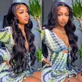 GS Virgin Hair Body Wave 13x4 HD Lace Frontal Human Hair Wigs Pre Plucked with Baby Hair 150% Density