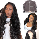 GS Virgin Hair 5x5 Transparent Lace Closure Wigs Body Wave Wig Natural Black Human Hair Wigs For Women Cabello Series